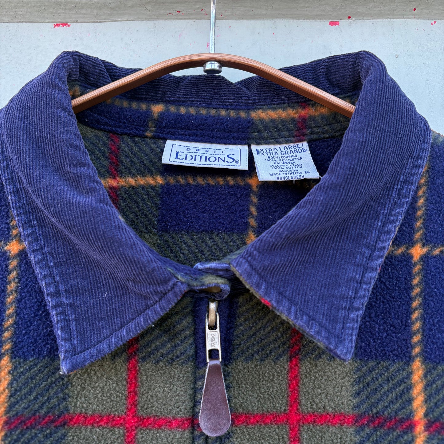 Vintage Plaid Zip Jacket -XL