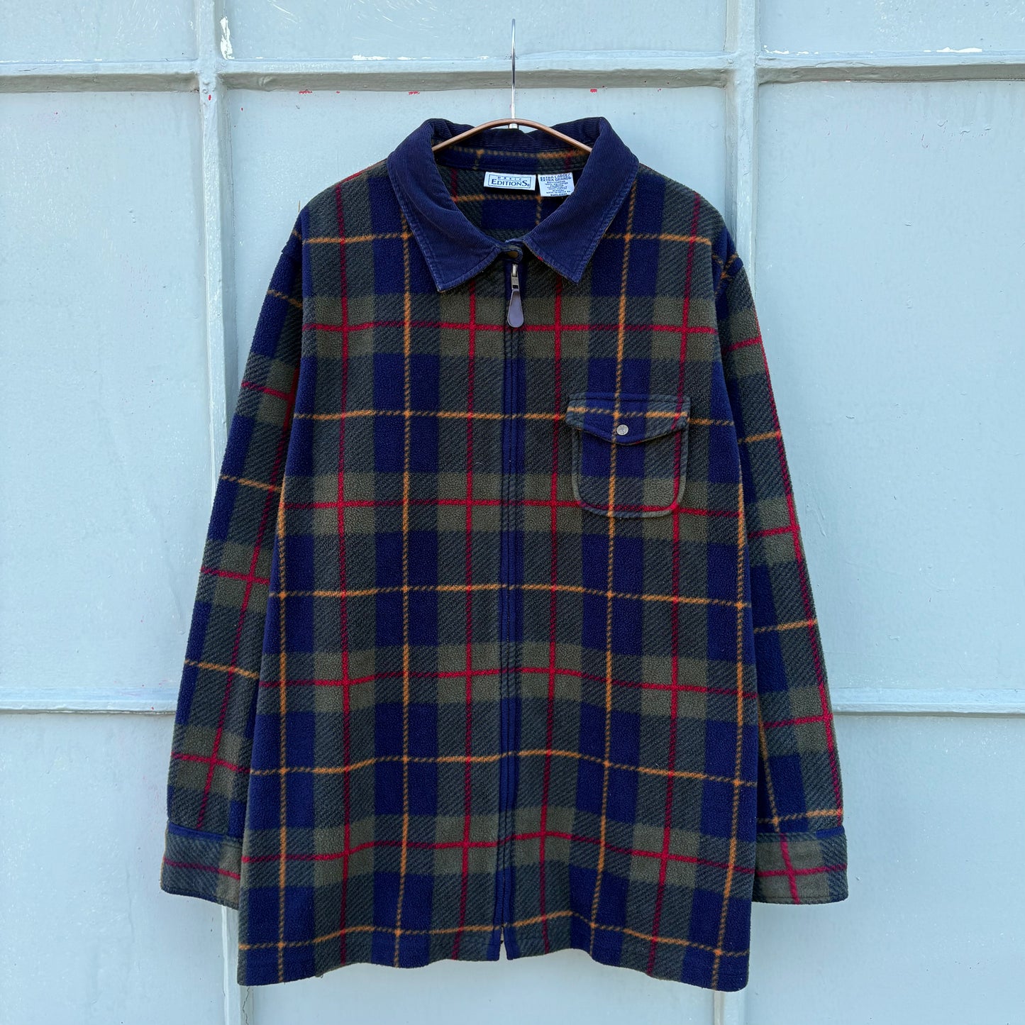 Vintage Plaid Zip Jacket -XL